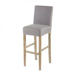 Maisons Du Monde Housses De Chaises Et Galettes De Chaises Housse De Chaise De Bar En Lin Gris
