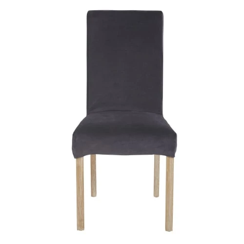 Maisons Du Monde Housses De Chaises Et Galettes De Chaises Housse De Chaise En Coton Gris Anthracite, OEKO-TEX® 4 Maisons Du Monde Housses De Chaises Et Galettes De Chaises Housse De Chaise En Coton Gris Anthracite, OEKO-TEX® – Image 2