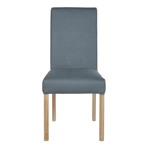 Maisons Du Monde Housses De Chaises Et Galettes De Chaises Housse De Chaise En Lin Bleu Gris, OEKO-TEX® 4 Maisons Du Monde Housses De Chaises Et Galettes De Chaises Housse De Chaise En Lin Bleu Gris, OEKO-TEX® – Image 2