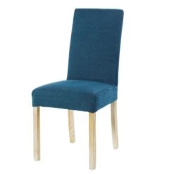 Maisons Du Monde Housses De Chaises Et Galettes De Chaises Housse De Chaise En Chenille écru -Housses de canapé Soldes housse de chaise en velours bleu paon margaux 1000 9 19 188947 1 2