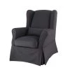Maisons Du Monde Housses De Fauteuil Housse De Fauteuil En Coton Anthracite -Housses de canapé Soldes housse de fauteuil en coton anthracite 1000 5 0 147395 0