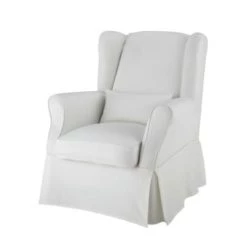Maisons Du Monde Housses De Fauteuil Housse De Fauteuil En Coton Gris Clair -Housses de canapé Soldes housse de fauteuil en coton ivoire cottage 1000 8 3 147398 0 2