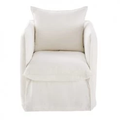 Maisons Du Monde Housses De Fauteuil Housse De Fauteuil En Lin Froissé Blanc
