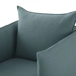 Maisons Du Monde Housses De Fauteuil Housse De Fauteuil En Lin Froissé Bleu Céladon -Housses de canapé Soldes housse de fauteuil en lin froisse bleu celadon 1000 7 37 204381 3