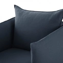 Maisons Du Monde Housses De Fauteuil Housse De Fauteuil En Lin Froissé Bleu Nuit -Housses de canapé Soldes housse de fauteuil en lin froisse bleu nuit 1000 8 38 204382 3