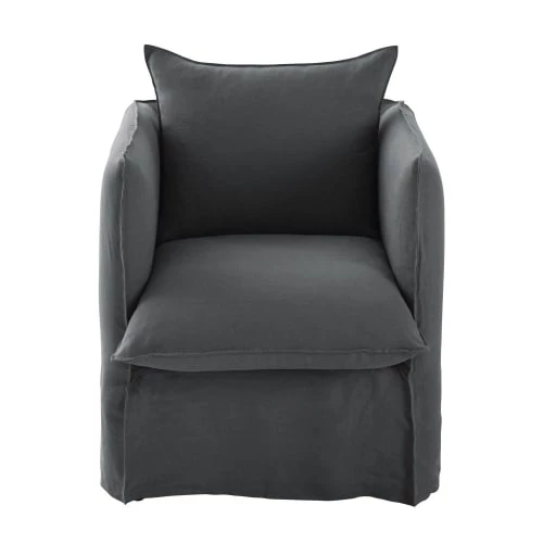 Maisons Du Monde Housses De Fauteuil Housse De Fauteuil En Lin Froissé Gris Anthracite 3 Maisons Du Monde Housses De Fauteuil Housse De Fauteuil En Lin Froissé Gris Anthracite