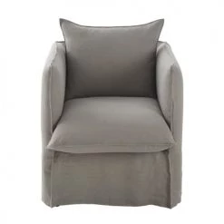Maisons Du Monde Housses De Fauteuil Housse De Fauteuil En Lin Froissé Gris Clair