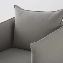 Maisons Du Monde Housses De Fauteuil Housse De Fauteuil En Lin Froissé Gris Clair -Housses de canapé Soldes housse de fauteuil en lin froisse gris clair 1000 5 35 204379 3