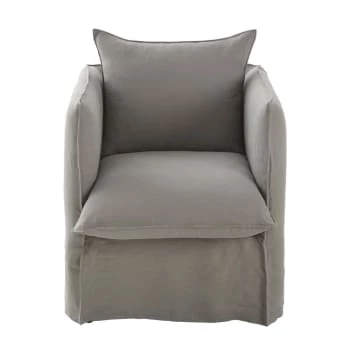 Maisons Du Monde Housses De Fauteuil Housse De Fauteuil En Lin Froissé Gris Anthracite 8 Maisons Du Monde Housses De Fauteuil Housse De Fauteuil En Lin Froissé Gris Anthracite – Image 6