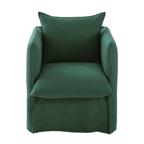 Maisons Du Monde Housses De Fauteuil Housse De Fauteuil En Lin Froissé Vert 3 Maisons Du Monde Housses De Fauteuil Housse De Fauteuil En Lin Froissé Vert