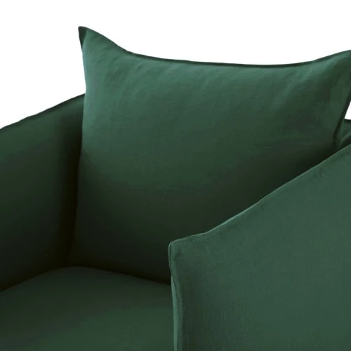 Maisons Du Monde Housses De Fauteuil Housse De Fauteuil En Lin Froissé Vert 5 Maisons Du Monde Housses De Fauteuil Housse De Fauteuil En Lin Froissé Vert – Image 3