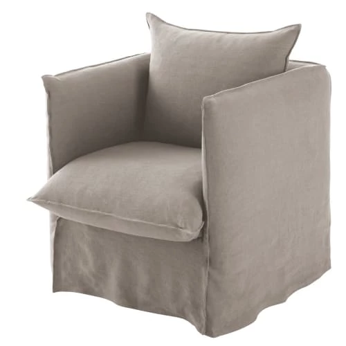 Maisons Du Monde Housses De Fauteuil Housse De Fauteuil En Lin Supérieur Beige Ficelle 4 Maisons Du Monde Housses De Fauteuil Housse De Fauteuil En Lin Supérieur Beige Ficelle – Image 2