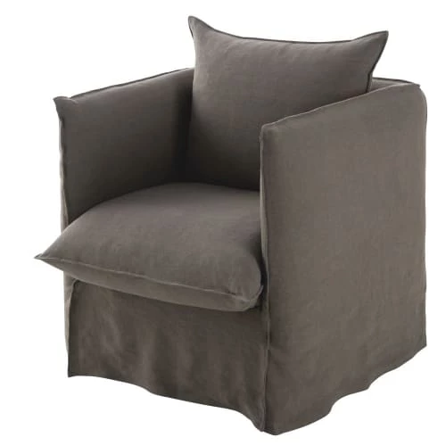 Maisons Du Monde Housses De Fauteuil Housse De Fauteuil En Lin Supérieur Gris 4 Maisons Du Monde Housses De Fauteuil Housse De Fauteuil En Lin Supérieur Gris – Image 2