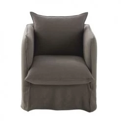Maisons Du Monde Housses De Fauteuil Housse De Fauteuil En Lin Supérieur Gris