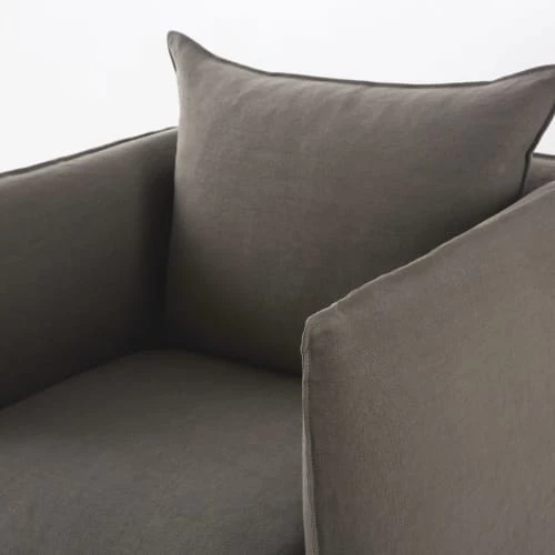 Maisons Du Monde Housses De Fauteuil Housse De Fauteuil En Lin Supérieur Gris 5 Maisons Du Monde Housses De Fauteuil Housse De Fauteuil En Lin Supérieur Gris – Image 3