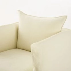 Maisons Du Monde Housses De Fauteuil Housse De Fauteuil En Lin Supérieur Ivoire -Housses de canapé Soldes housse de fauteuil en lin superieur ivoire 1000 2 8 204393 3