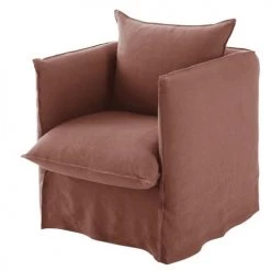 Housses de canapé Soldes -Housses de canapé Soldes housse de fauteuil en lin superieur rouge rhubarbe 1000 5 11 204396 2