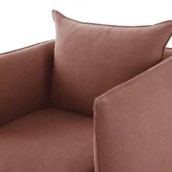 Maisons Du Monde Housses De Fauteuil Housse De Fauteuil En Lin Supérieur Rouge Rhubarbe -Housses de canapé Soldes housse de fauteuil en lin superieur rouge rhubarbe 1000 5 11 204396 3