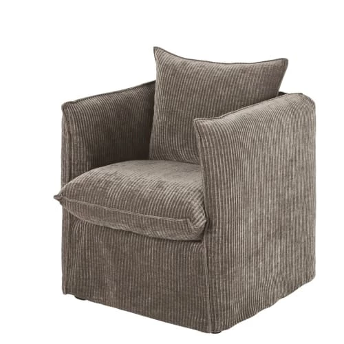 Maisons Du Monde Housses De Fauteuil Housse De Fauteuil En Velours Côtelé Marron 4 Maisons Du Monde Housses De Fauteuil Housse De Fauteuil En Velours Côtelé Marron – Image 2