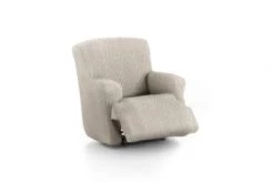 Eysa Housses De Fauteuil Housse De Fauteuil Relax XL Extensible Taupe 60 - 110 Cm -Housses de canapé Soldes housse de fauteuil relax xl extensible ecru 60 110 cm 1