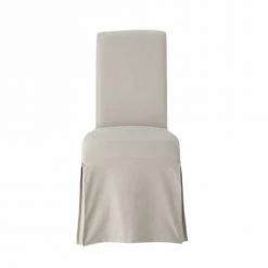 Maisons Du Monde Housses De Chaises Et Galettes De Chaises Housse Longue De Chaise En Coton Gris Clair -Housses de canapé Soldes housse longue de chaise en coton gris clair 1000 11 6 147401 1