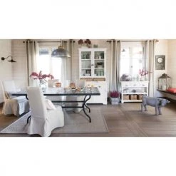 Maisons Du Monde Housses De Chaises Et Galettes De Chaises Housse Longue De Chaise En Coton Mastic -Housses de canapé Soldes housse longue de chaise en coton mastic 1000 16 11 147406 2