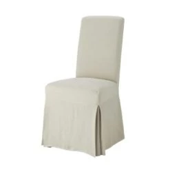 Maisons Du Monde Housses De Chaises Et Galettes De Chaises Housse Longue De Chaise En Lin Lavé Grise -Housses de canapé Soldes housse longue de chaise en lin lave margaux 1000 11 33 147469 0