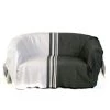 Fouta Futée Housses De Canapé Jeté De Canapé 100% Coton Rayures Noir Et Blanc 200 X 300 -Housses de canapé Soldes jete de canape 100 coton rayures noir et blanc 200 x 300