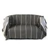 Fouta Futée Housses De Canapé Jeté De Canapé Coton Anthracite Rayures Blanches 200 X 300 -Housses de canapé Soldes jete de canape coton anthracite rayures blanches 200 x 300