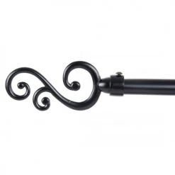 Wadiga Accessoires Rideaux Et Stores Tringle à Rideaux Extensible Métal Noir Barroco 120 à 210cm